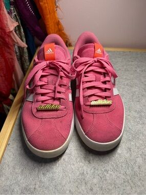 Adidas VL Court Pink and White Women’s size 8.